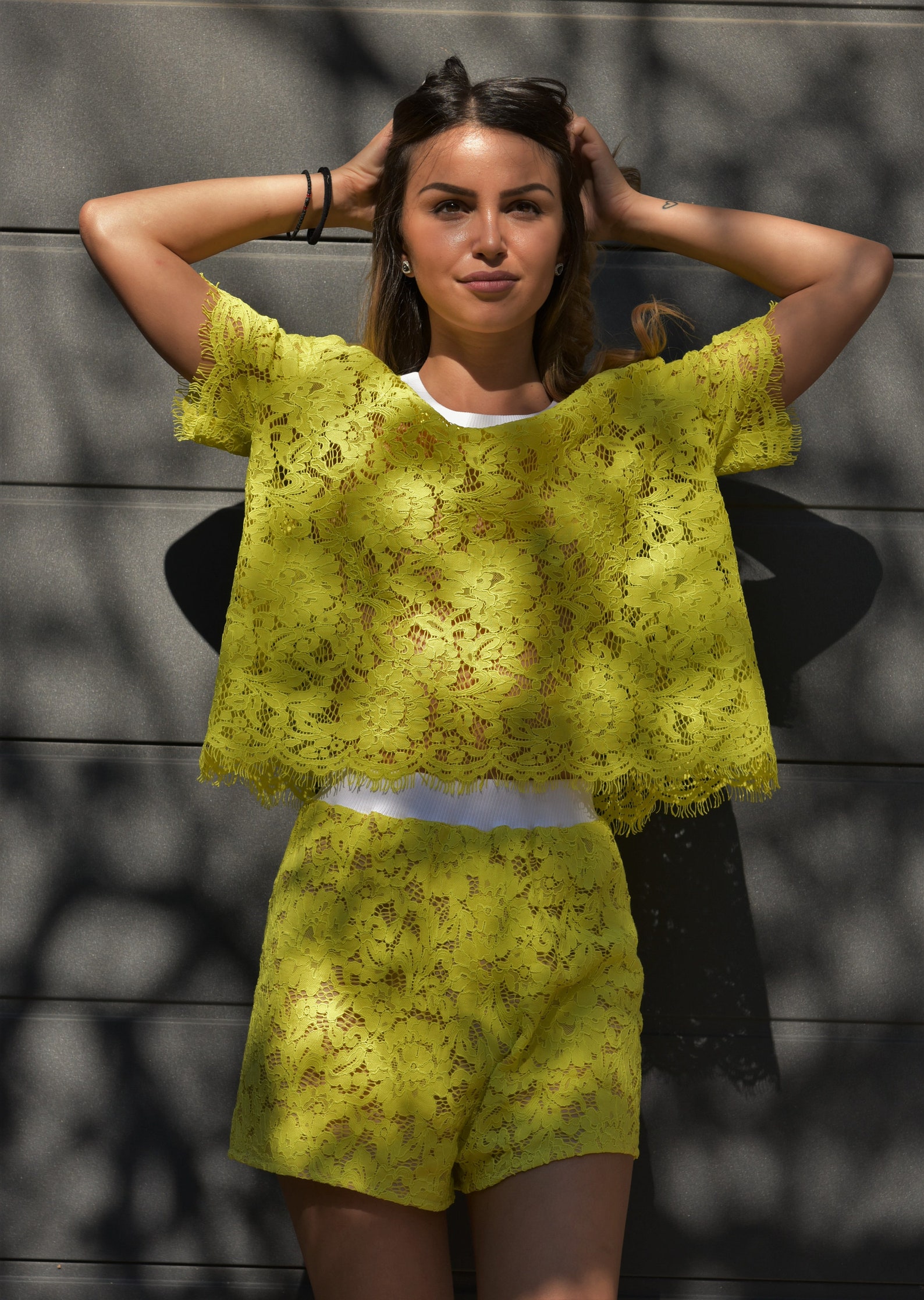 Women's Two Piece Set/yellow Suit/two Piece Outfit/lace Etsy