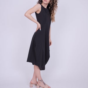 Asymmetric Dress/Halter Dress/Black Loose Dress/Cute Maxi Dress/Tank Dress/Draped Dress/Formal Dress/Wedding Dress Alternative/AE262 image 5