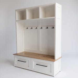 Hall Tree with Bench | Mudroom Organizer| Locker | Halltree