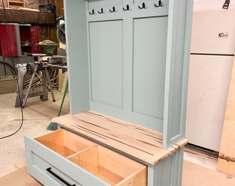 Storage bench optional coat topper available