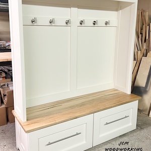 Mudroom bench with optional topper