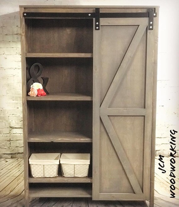 Buy Tall Barn Door Cabinet With Bottom Shoe Storage Area Online in India Etsy
