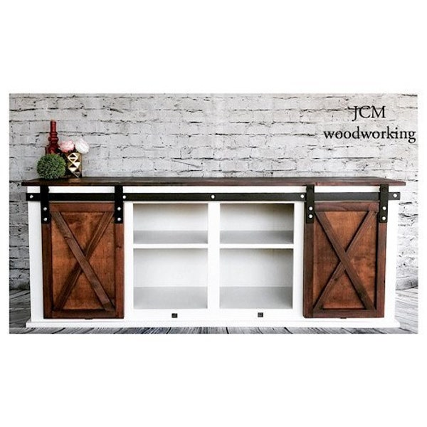 Barn Door Entertainment Center Etsy