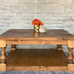 Large solid wood coffee table