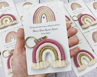 Macrame Rainbow Keychain Favors Baby Shower Magnet Favors 