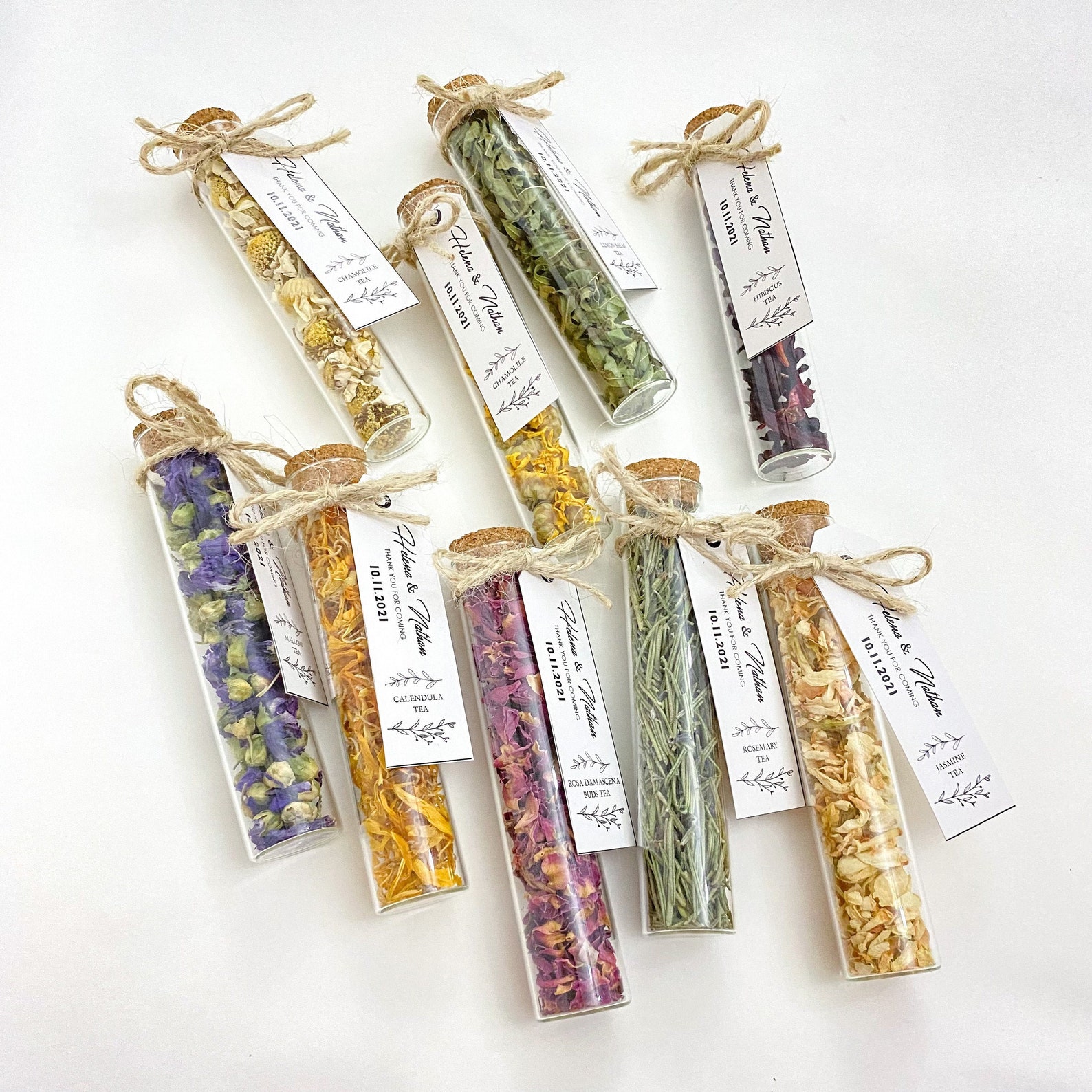 Personalized Herbal Tea Favors, Rustic Wedding Shower Bulk Gifts - Etsy