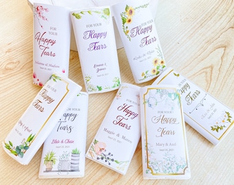 Lacrime di gioia, Fazzoletti eleganti, Per lacrime di felicità, Idee per fazzoletti da matrimonio, Fazzoletti alla rinfusa, Fazzoletti da cerimonia, Fazzoletti della felicità, Decorazione per matrimonio