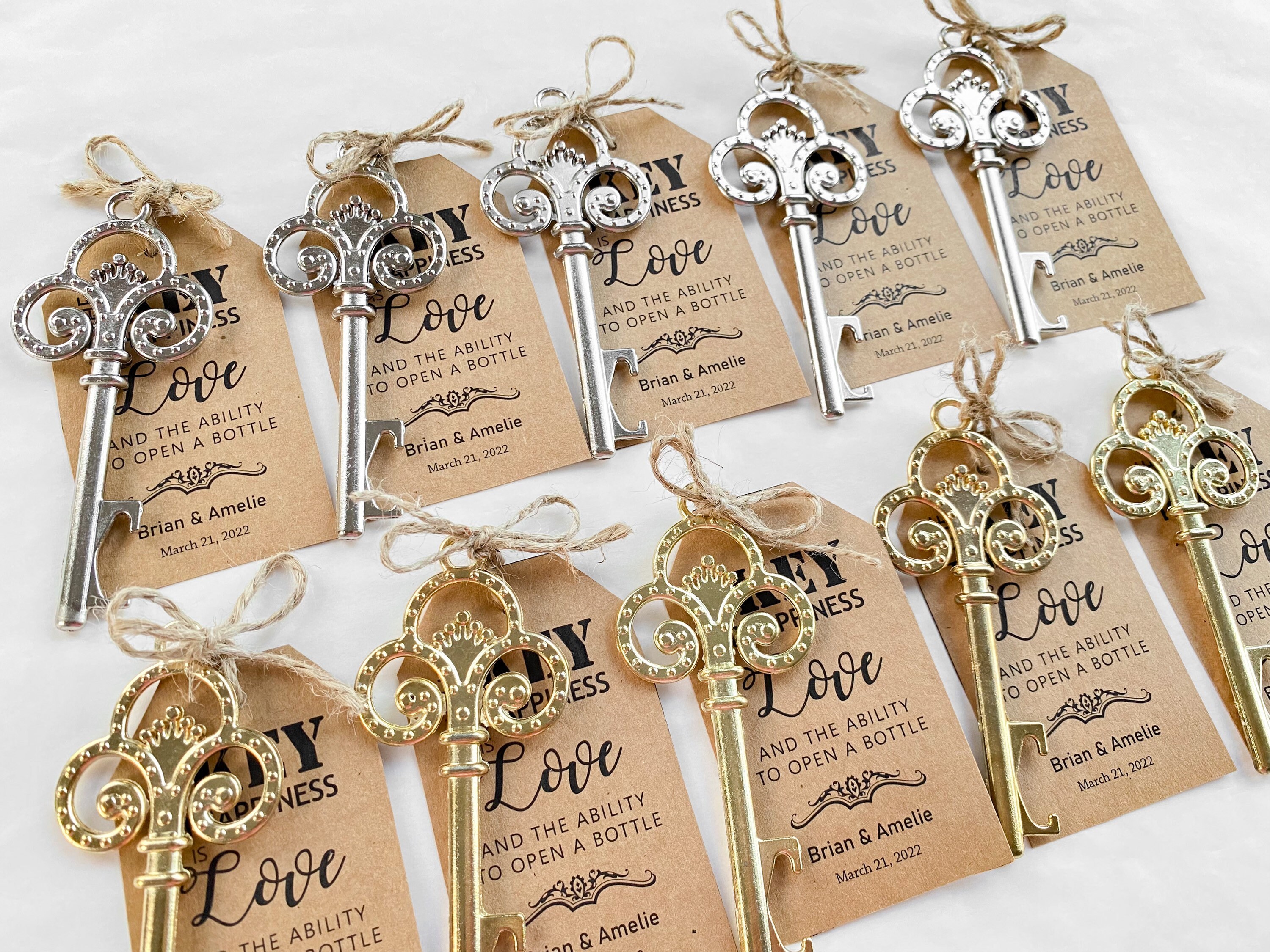 Lot 100 Vintage Skeleton Key Bottle Opener Barware Bridal Wedding Favor Keychain 