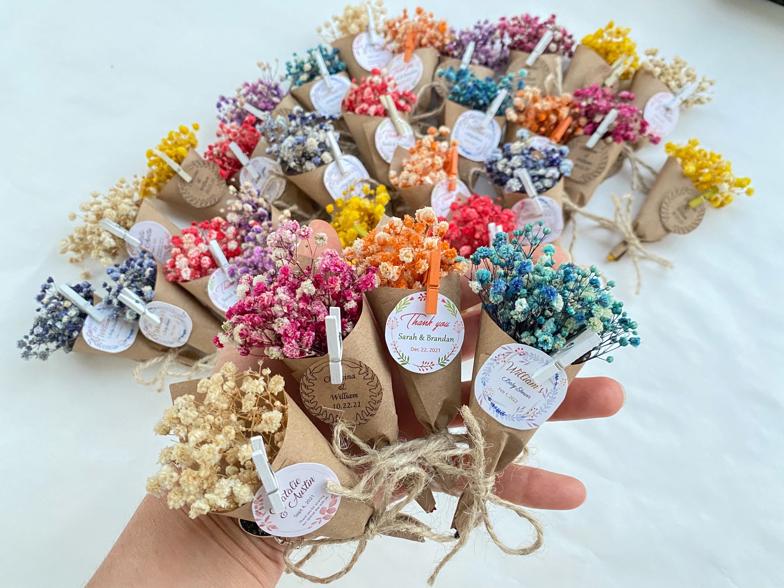 Mini Dried Flowers Bouquets Wedding Favors for Guest Rustic Etsy