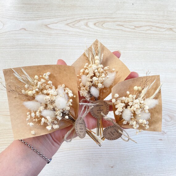 Mini Dried Flowers Bouquets Wedding Favors for Guest Rustic Etsy