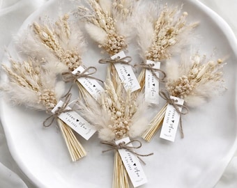 Mini Dried Flower Bouquets, Rustic Wedding Favors, Baptism Baby Shower Gifts