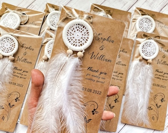 Mini bomboniere portachiavi Dreamcatcher per gli ospiti, bomboniere per matrimoni Boho, bomboniere per baby shower Boho, bomboniere per feste sfuse