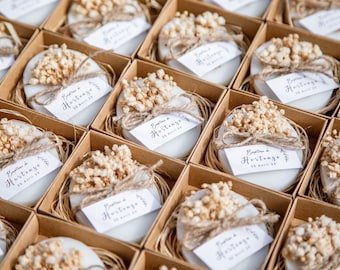 Saponette personalizzate come bomboniere per baby shower, addio al nubilato, battesimo e nozze.