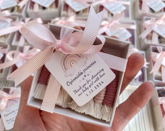 Kit 36 Portachiavi Macramè Arcobaleno Con Nappe E Tag Ringraziamento – Boho - 2