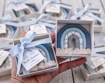 Macrame Rainbow Keychain, Baby Shower Magnet Favors