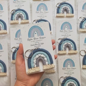 Macrame Rainbow Keychain Favors, Baby Shower Magnets