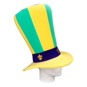 Foam Party Hats -Mardi Gras Wide Top Hat - Mardi Gras Party Hat - New Orleans Party Hat - Mardi Gras Outfit Hat - Photobooth Props