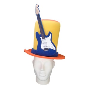 Foam Party Hats Guitar Top Hat - Guitar Party Hat - Music Party Hat - Electric Guitar Hat - Music Decor Hat - Music Gifts Hat - Party Favors