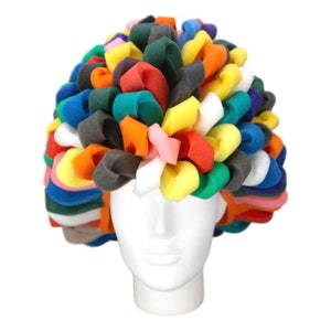 Foam Party Hats Rainbow Afro Wig - Cosplay Wigs - Pride Wig - Rave Outfit - Festival Outfit - 80s Party Dress