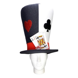 Chapéus de festa de espuma, chapéu de cassino - chapéu de festa de pôquer - chapéu de cartas de cassino - chapéu de festa com tema de cassino - chapéu de festa de Las Vegas - chapéu de decoração de cassino