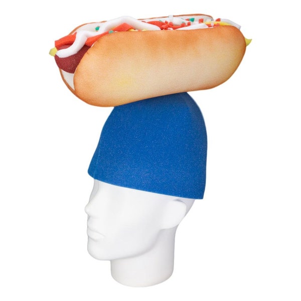 Foam Party Hats Hot Dog Hat - Funny Food Gift - Hot Dog Party Hat - Hot Dog Top Hat - Hot Dog for Hat Adults and Kids - Party Favors