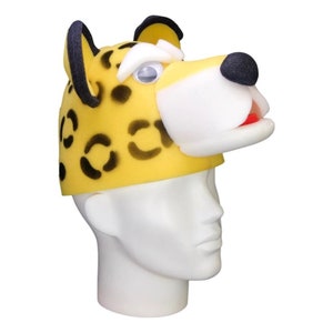 Piankowe czapeczki imprezowe Kapelusz Jaguar - Safari Jaguar Hat - Kapelusz w kształcie zwierzęcia - Ręcznie robiony kapelusz zwierzęcy - Kapelusz imprezowy Jaguar - Kapelusz Jaguar dla dzieci i dorosłych