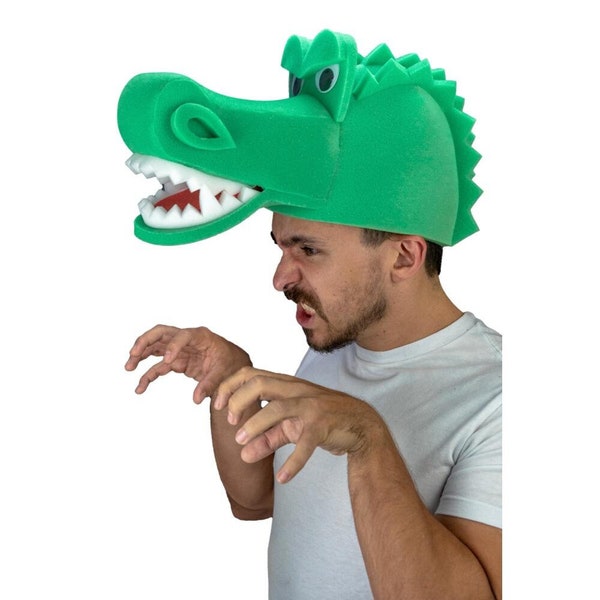 Foam Party Hats: Crocodile Hat - Alligator Hat - Crocodile Costume - Aligator Costume - Animal Costume Hat - Photo Booth Props