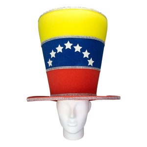 Foam Party Hats Venezuela Wide Top Hat - Wedding Party Hat - Hora Loca Hat - Bachelorette Party Hat - Bridal Shower Hat - Venezuelan Wedding