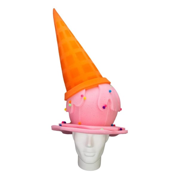 Foam Party Hats Ice Cream Cone Hat - Ice Cream Party Hat - Party Decor Hat - Ice Cream Birthday - Fun Party Hat - Photo Booth Props