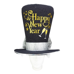 Gelukkig Nieuwjaar Top Hat - Crazy Hat Day - Nieuwjaar Doelen Hoed - Feest Nieuwjaar 2022 - Cadeau Idee Hoed - Gepersonaliseerde Hoed