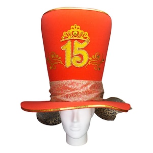 Foam Party Hats Quinceañera Hat - Birthday Party Hat - Quinceanera Dress Hat - Photo Booth Props - Quinceanera Favors - Personalized Top Hat