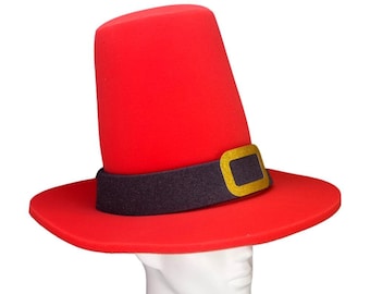 Giant Christmas Pilgrim Hat - Pilgrim Christmas Gift Hat - Pilgrim Costume - Christmas Hat - Holiday Favors - Photo booth Props - Party Hat