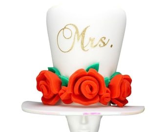 Foam Party Hats Custom Roses Bride Hat - Future Mrs Hat - Bachelorette Hat - Bride to Be Hat - Bridal Party Hat - Here Comes the Bride Hat