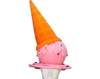 Foam Party Hats Ice Cream Cone Hat - Ice Cream Party Hat - Party Decor Hat - Ice Cream Birthday - Fun Party Hat - Photo Booth Props