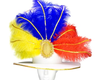 Foam Party Hats Venezuela Feathers Bride Hat - Bride Wedding Crown - Carnival Crown - Derby Crown - Cocktail Hat - Queen Feathers Crown