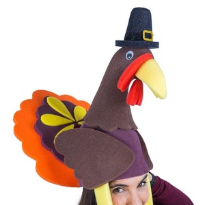 Thanksgiving Turkey Hat - Thanksgiving Gift - Turkey Day Hat - Thanksgiving Favors - Turkey Party Hat - Halloween Hat - Roast Turkey Hat