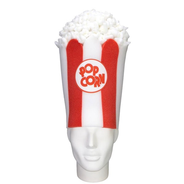 Foam Party Hats Popcorn Hat - Popcorn Bag Hat - Ready to Popcorn Hat - Homemade Food Hat - Food Art Hat - Funny Food Gift - Popcorn Lovers