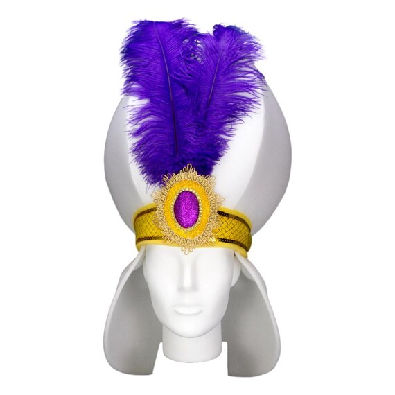 Foam Party Hats White Sultan Hat - King Turban Costume Hat - Princes Themed Hat - Persian Turban Hat - Turban Head Wrap Hat -Photobooth Prop