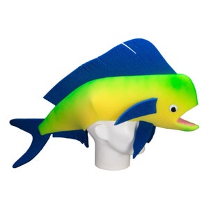 FOAM PARTY HATS: Mahi-mahi Hat - Nautical Decor Fish Hat - Beach Party Hat - Ocean Fish Art Hat - Handmade Animal Hat - Hat for Adults Kids