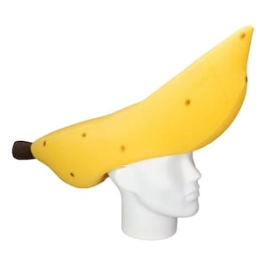 Foam Party Hats Banana Hat - Tropical Fruit Hat - Banana Party Hat - Handmade Food Hat - Food Art Hat - Banana Lover Gift Hat - Party Favors