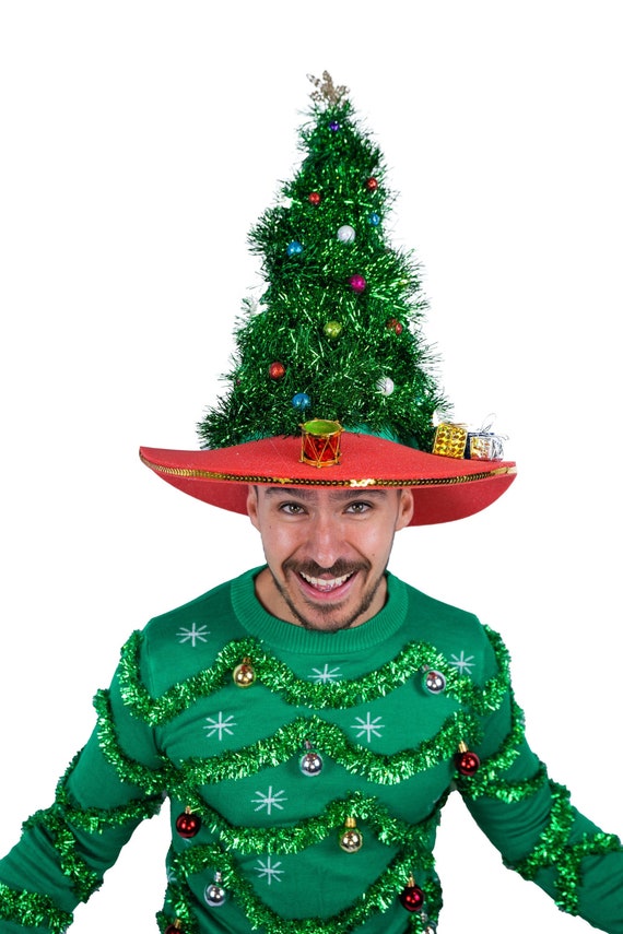 XMas Tree Hat Green Tinsel XMas Tree Hat Green Tinsel