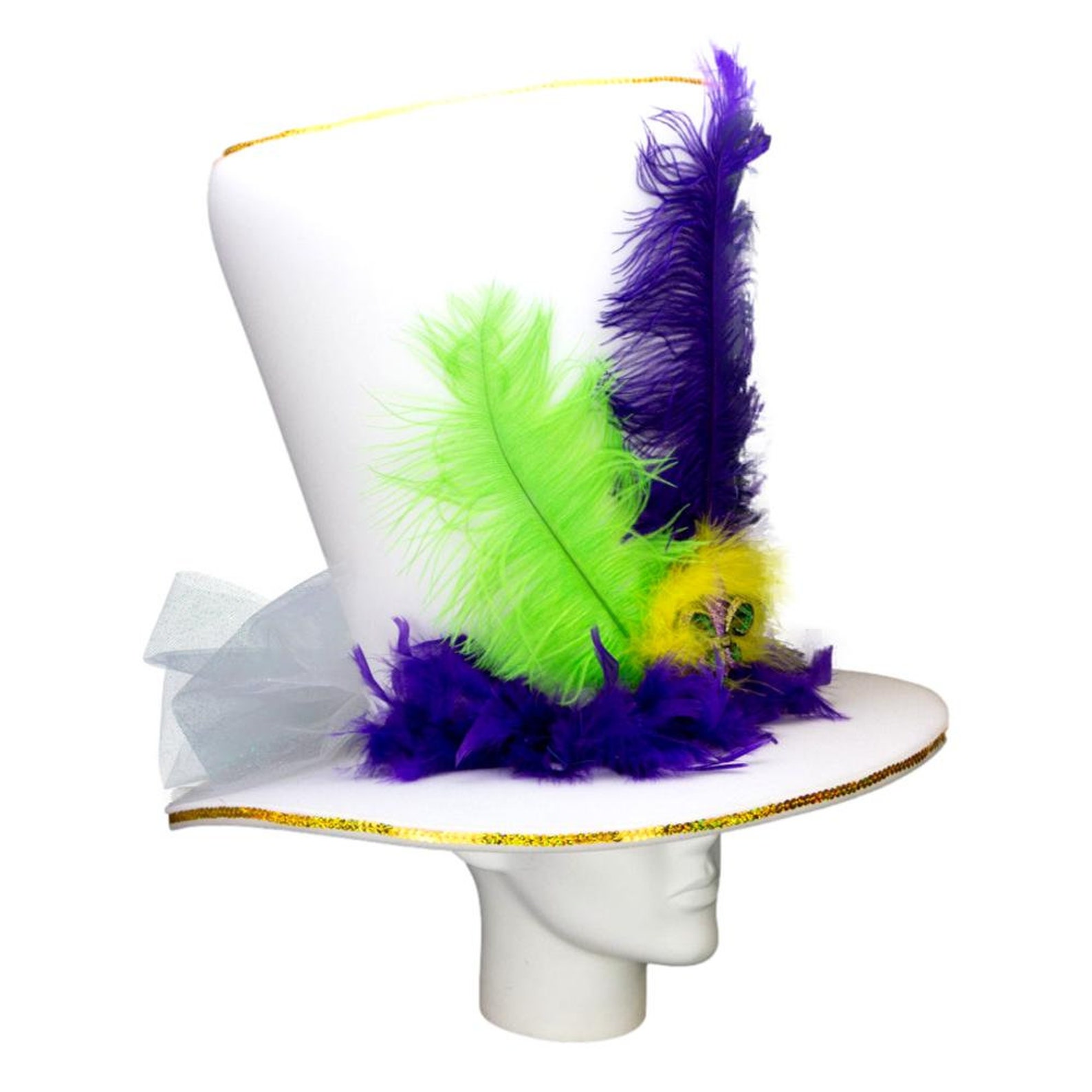 mardi gras knit hat