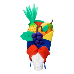 Foam Party Hats Venezuela Carmen Miranda Hat - Tropical Fruit Basket Hat - Carnival Hat - Fruit Bowl Hat - Photo Booth Props - Party Favors