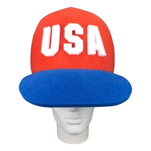 Cappelli da festa in schiuma USA Cappello da baseball gigante - Cappello del 4 luglio - Cappello da baseball - Cappello da festa USA - Cappello regalo personalizzato - Cappello decorativo USA
