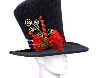 Chapeaux de fête en mousse Haut de forme de Noël - Chapeau de fête de Noël - Chapeau de mariage de Noël - Chapelier de Noël - Chapeau de père Noël - Chapeau de bonbon - Chapeau pour accessoires