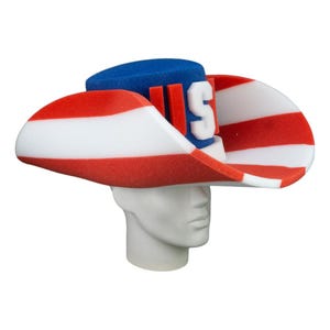 Cappelli da festa in schiuma Cappello da cowboy gigante patriottico - Cappello del 4 luglio - Cappello da cowboy - Cappello da festa USA - Cappello regalo personalizzato - Cappello decorativo USA