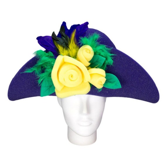 Mardi Gras Roses Lady Hat Carnival Women Costume Hat Mardi Etsy