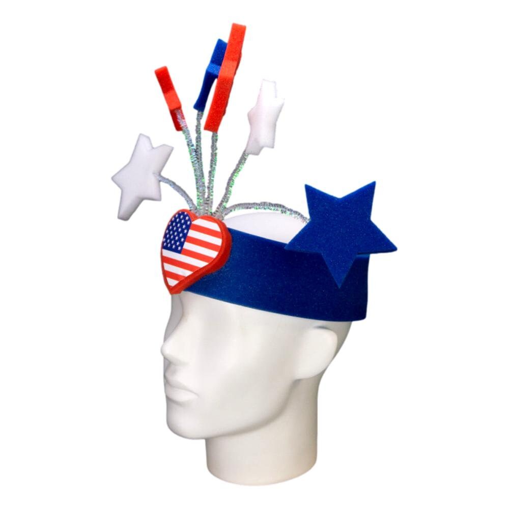 Uncle Sam Patriotic Top Hat Headband - Red White Blue American Flag Costume Accessory