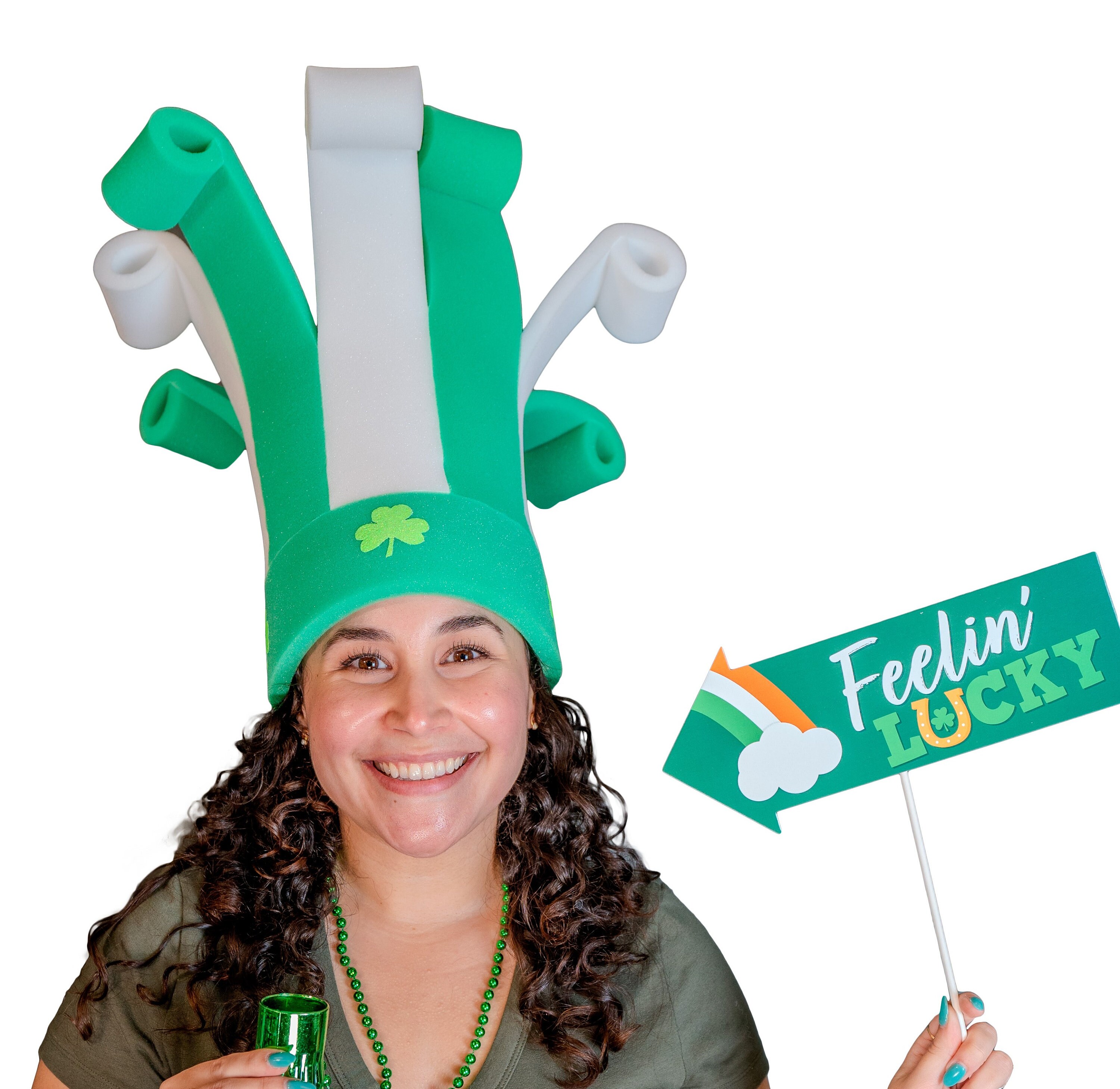 Totelux St. Patrick's Day Haarspangen - Glitzer Hut & Kleeblatt, Krokodilklemmen, Grün