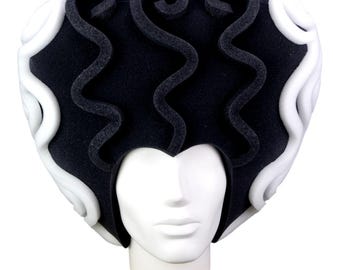 Foam Party Hats Bride of Frankenstein Wig - Horror Party Wig - Halloween Wig - Frankenstein Party Wig - Spooky Girl Wig - Photo booth props